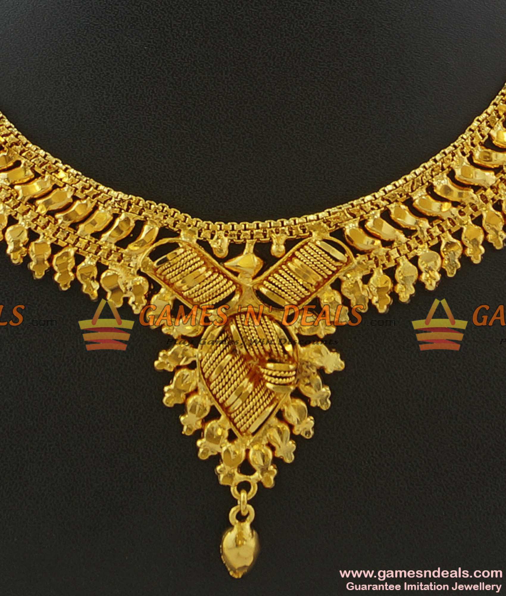 NCKN388 Gold Plated Guarantee Necklace Traditional Calcutta Design